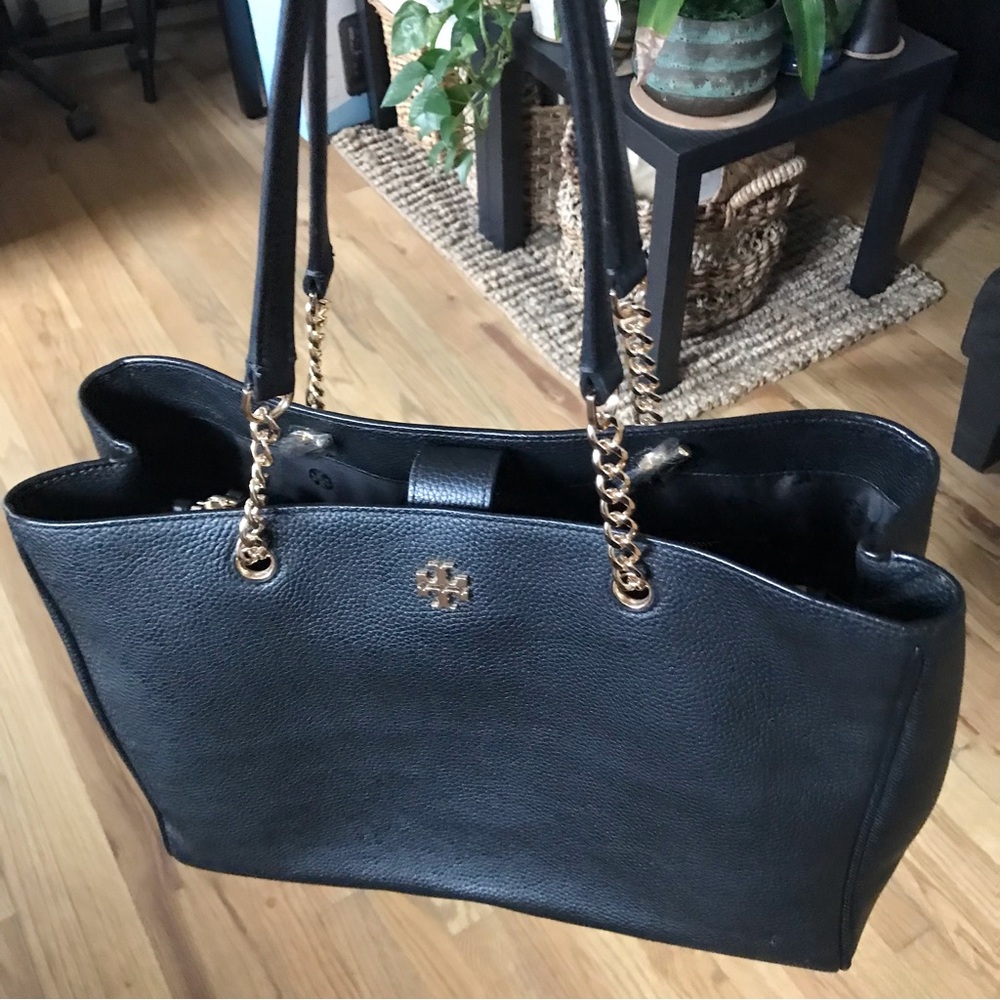 Tory Burch Black Leather Carter Tote